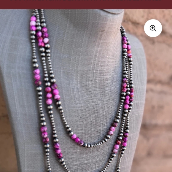 Pink Dream and Silver Beaded Necklace - Picture 5 of 7
